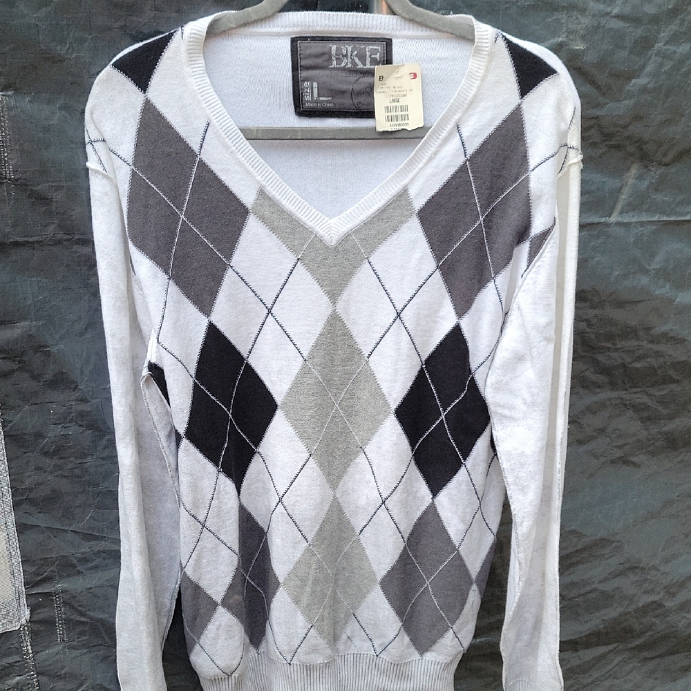 BKE Buckle Argyle Sweater